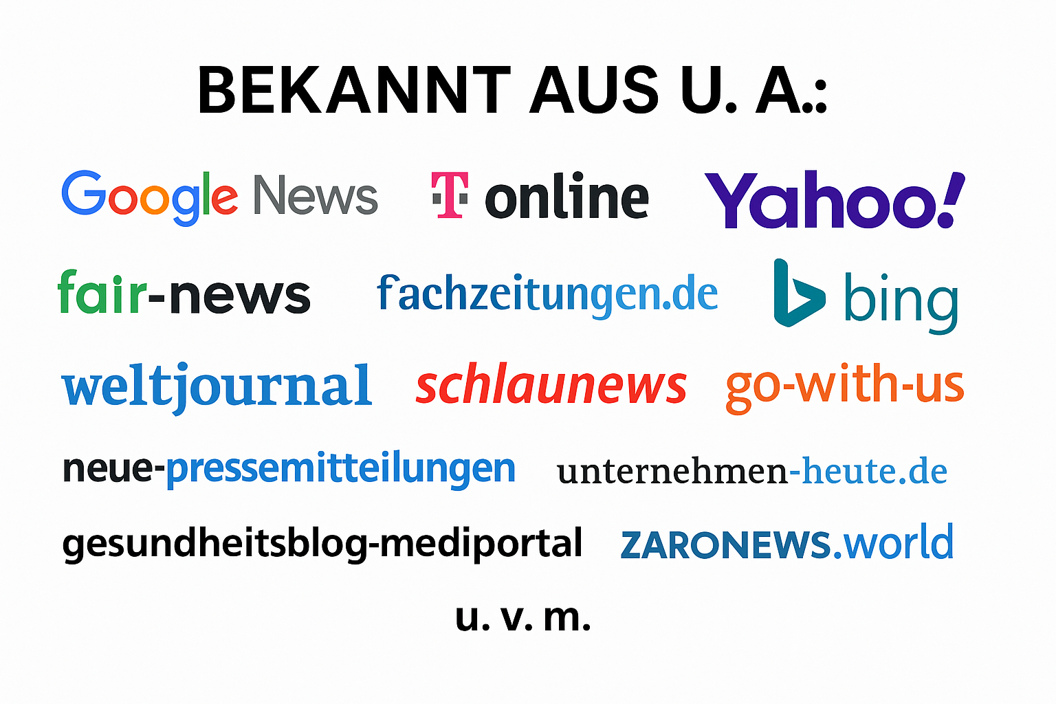 Bekannt aus: Google News, T-Online, Yahoo, Bing, Weltjournal und weiteren Medien