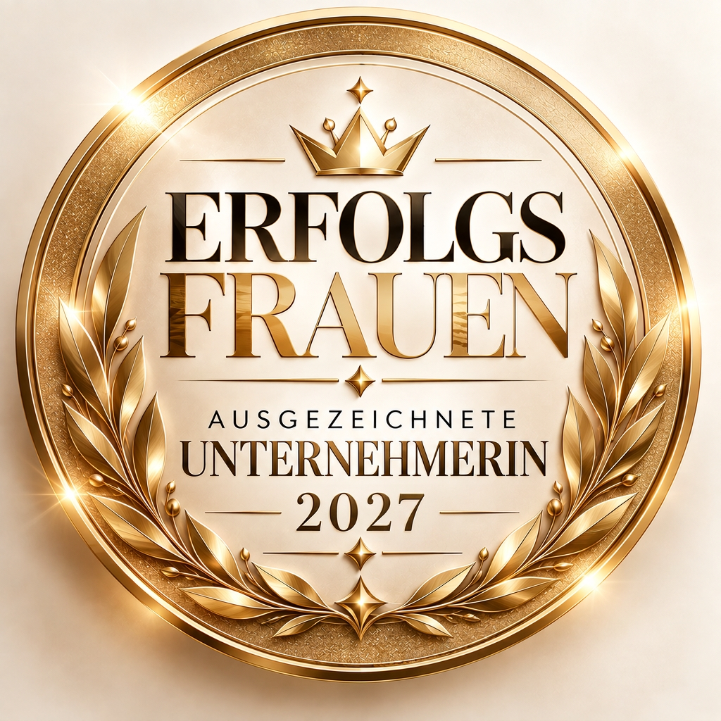 Goldener ERFOLGSFRAUEN Badge – Ausgezeichnete Unternehmerin 2027